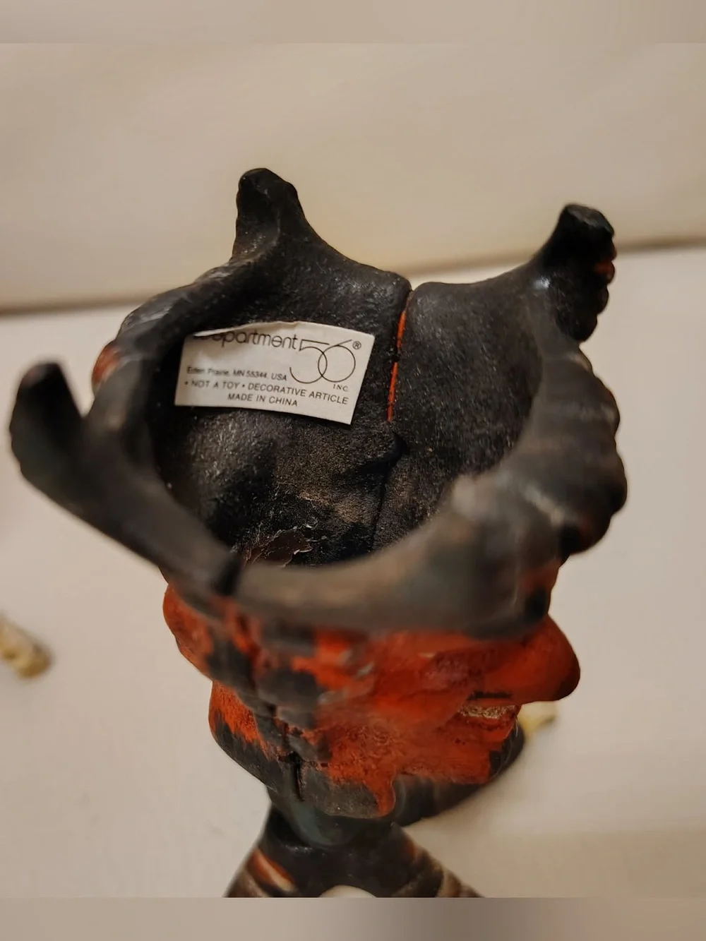 Antique Cast Iron Devil Head Candle Holder Chicken Talon Claw Original Paint .